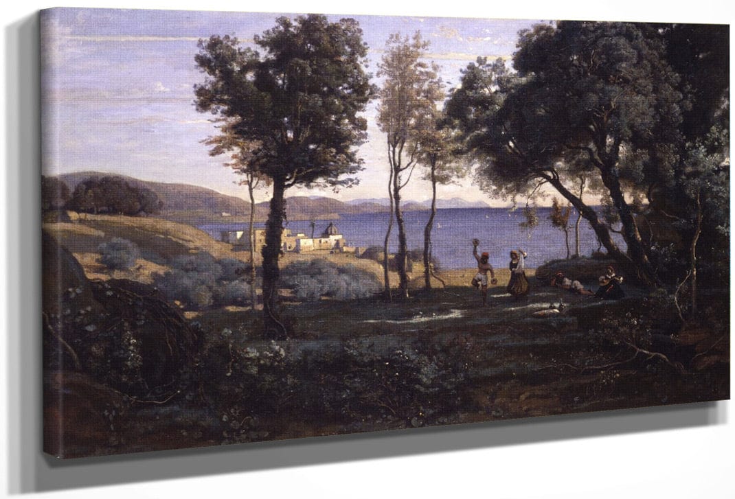 View Near Naples By Jean Baptiste Camille Corot Fine Art Print