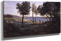 View Near Naples By Jean Baptiste Camille Corot Fine Art Print