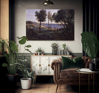 View Near Naples By Jean Baptiste Camille Corot Fine Art Print