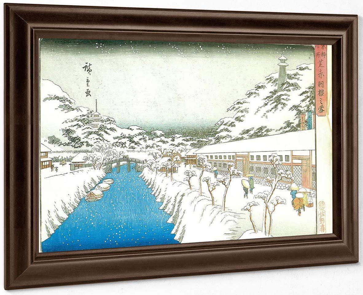 View Of A Canal In The Snow By Hiroshige Fine Art Print