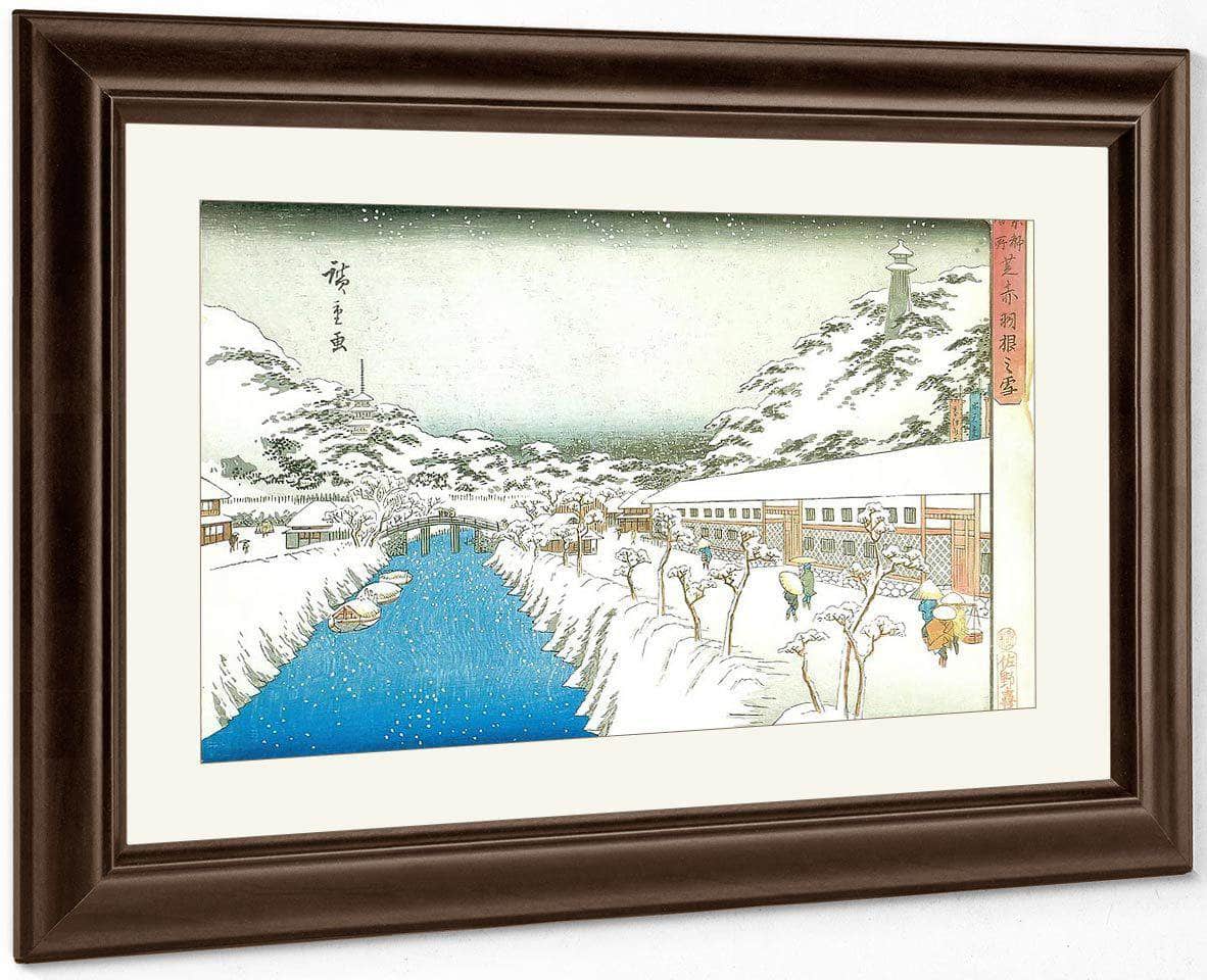View Of A Canal In The Snow By Hiroshige Fine Art Print