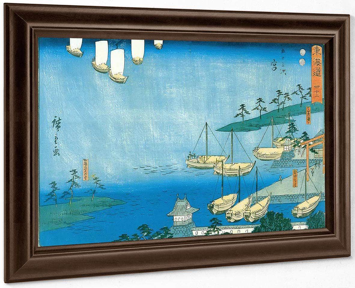 View Of A Harbour By Hiroshige Fine Art Print