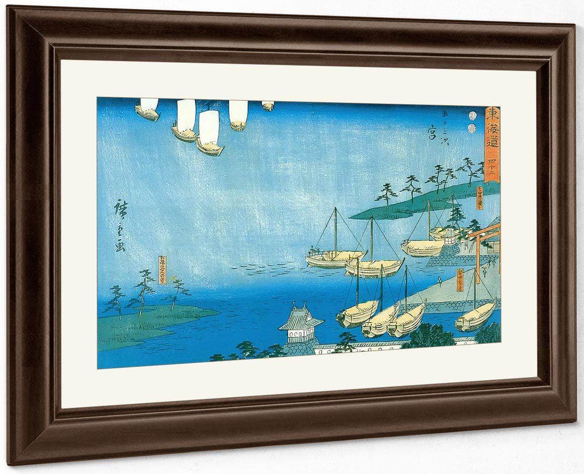 View Of A Harbour By Hiroshige Fine Art Print