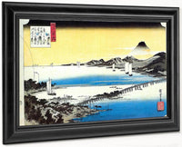 View Of A Long Bridge Across A Lake By Hiroshige Fine Art Print