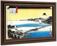View Of A Long Bridge Across A Lake By Hiroshige Fine Art Print
