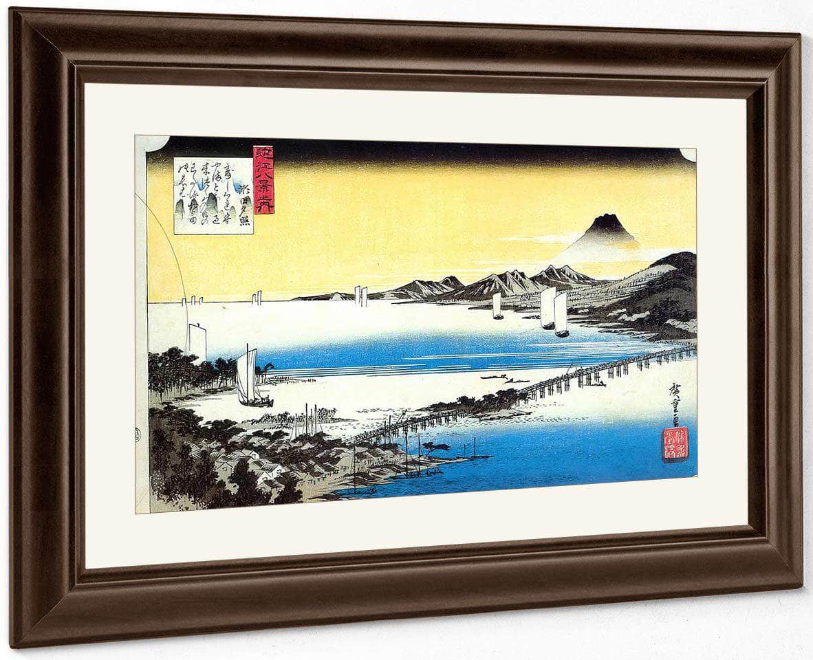 View Of A Long Bridge Across A Lake By Hiroshige Fine Art Print