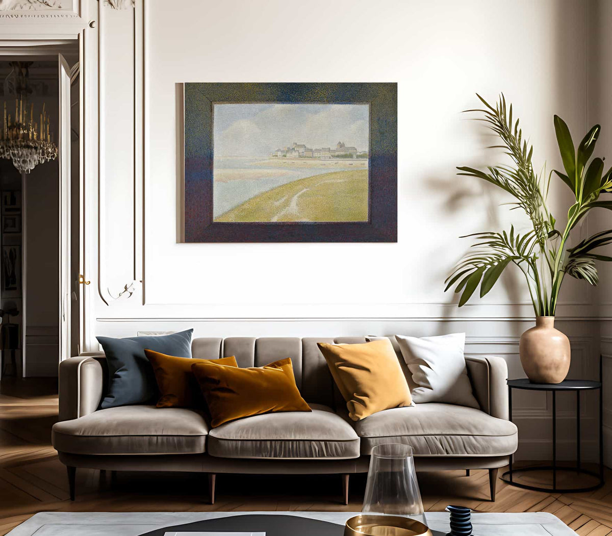 View Of Le Crotoy From Upstream By Georges Pierre Seurat Fine Art Print