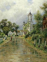 View Of Old Mystic, Connecticut By Louis Aston Knight Fine Art Print