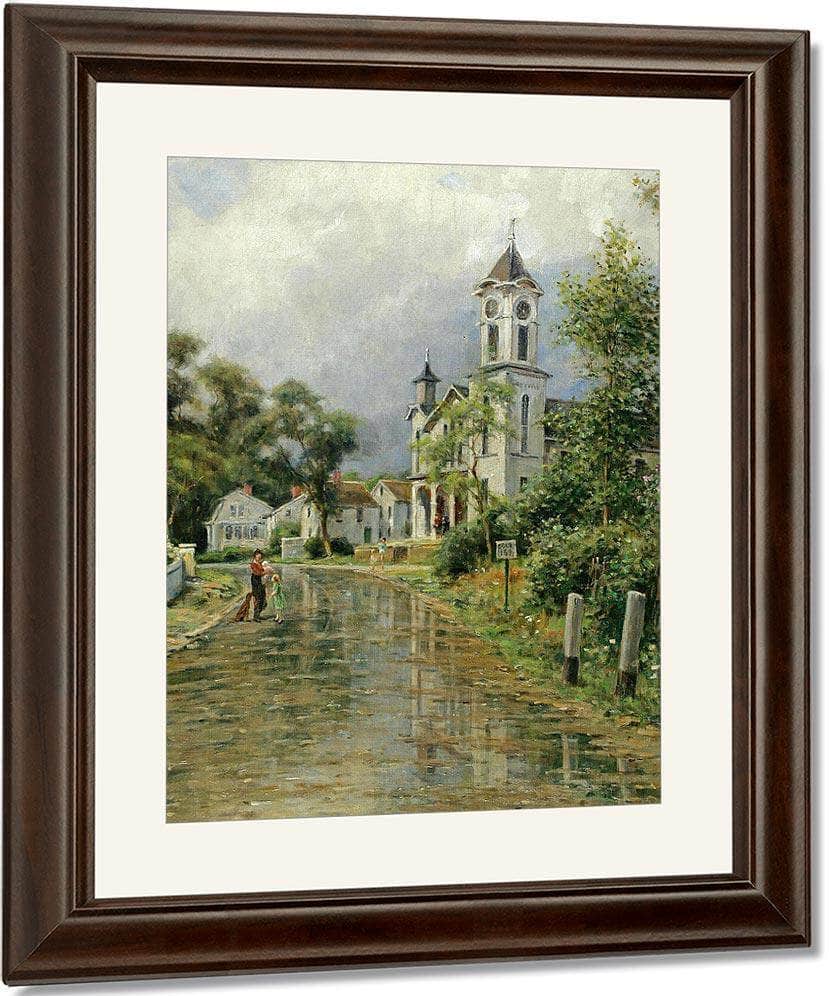 View Of Old Mystic, Connecticut By Louis Aston Knight Fine Art Print