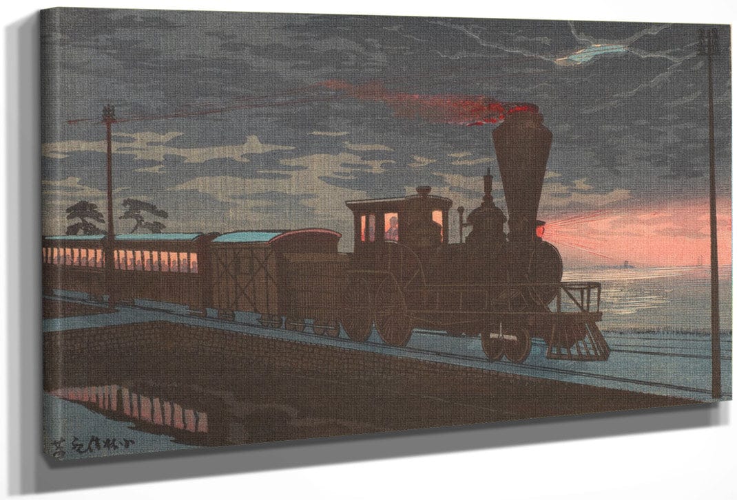 View Of Takanawa Ushimachi Under A Shrouded Moon 1879 By Kobayashi Kiyochika Fine Art Print