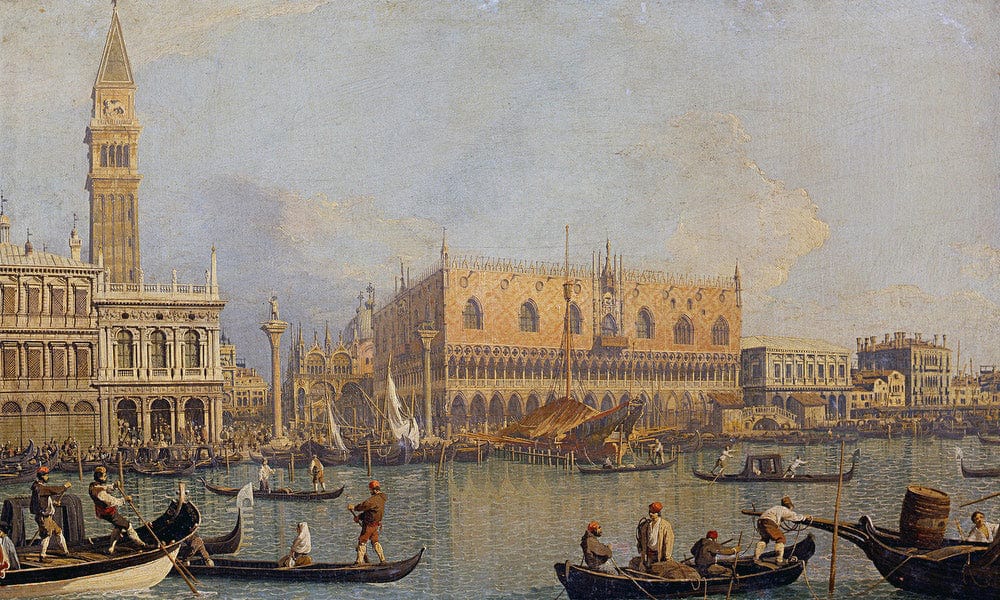 View Of The Ducal Palace In Venice By Canaletto Fine Art Print