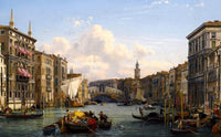 View Of The Grand Canal Rial To Bridge Venice Painting Friedrich Nerly Canvas Art Fine Art Print