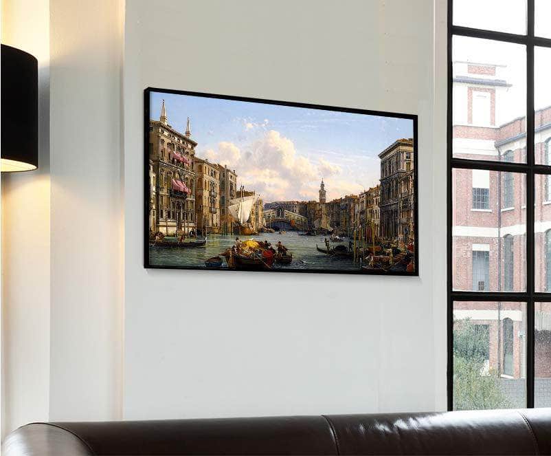 View Of The Grand Canal Rial To Bridge Venice Painting Friedrich Nerly Canvas Art Fine Art Print