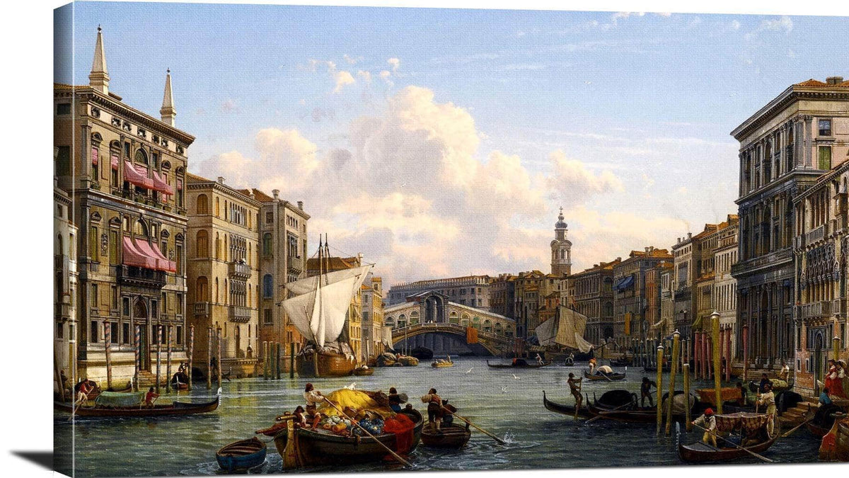 View Of The Grand Canal Rial To Bridge Venice Painting Friedrich Nerly Canvas Art Fine Art Print