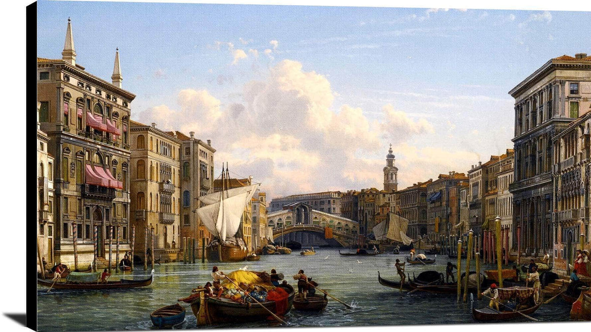 View Of The Grand Canal Rial To Bridge Venice Painting Friedrich Nerly Canvas Art Fine Art Print