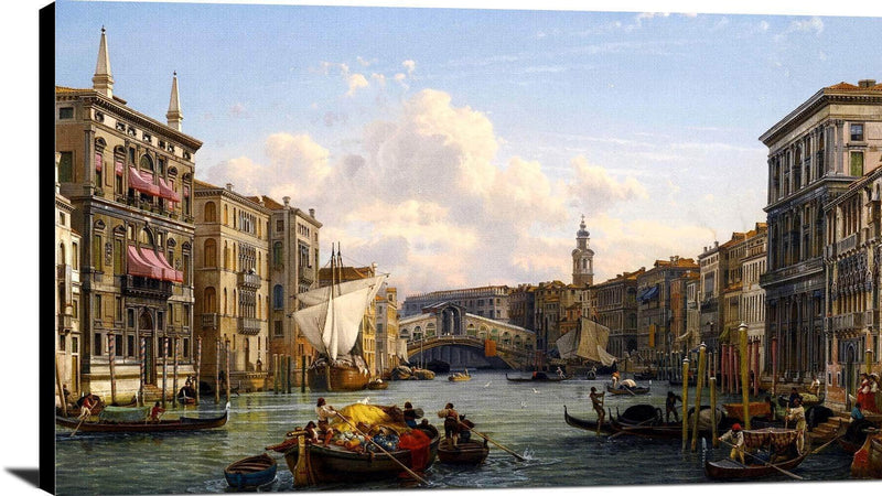 View Of The Grand Canal Rial To Bridge Venice Painting Friedrich Nerly Canvas Art Fine Art Print
