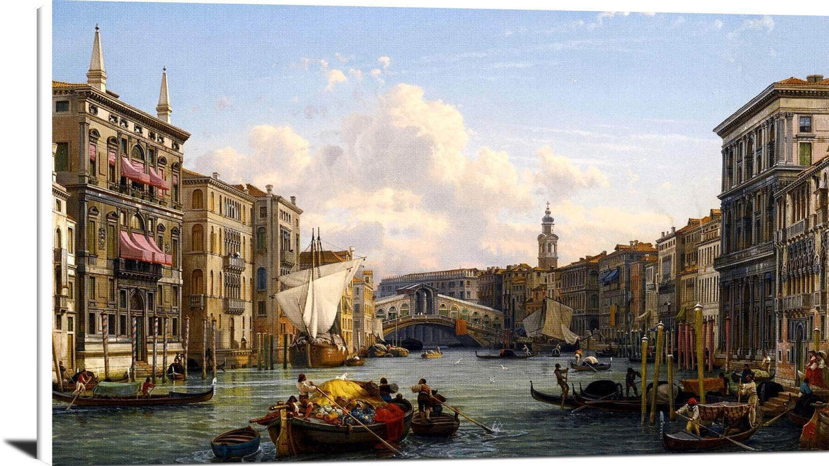 View Of The Grand Canal Rial To Bridge Venice Painting Friedrich Nerly Canvas Art Fine Art Print