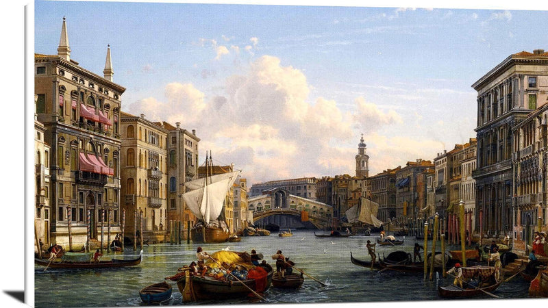 View Of The Grand Canal Rial To Bridge Venice Painting Friedrich Nerly Canvas Art Fine Art Print