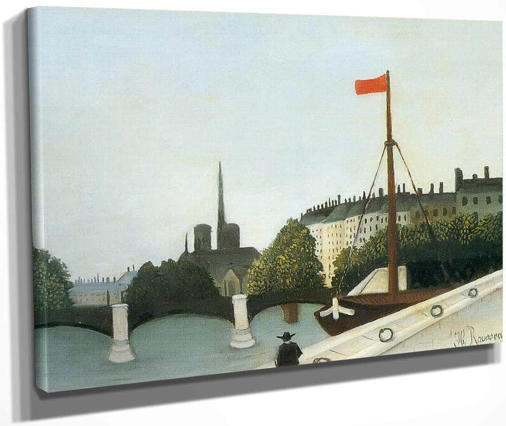 View Of The Ile Saint Louis Seen From The Quai Henri Iv 1909 By Henri Rousseau Fine Art Print