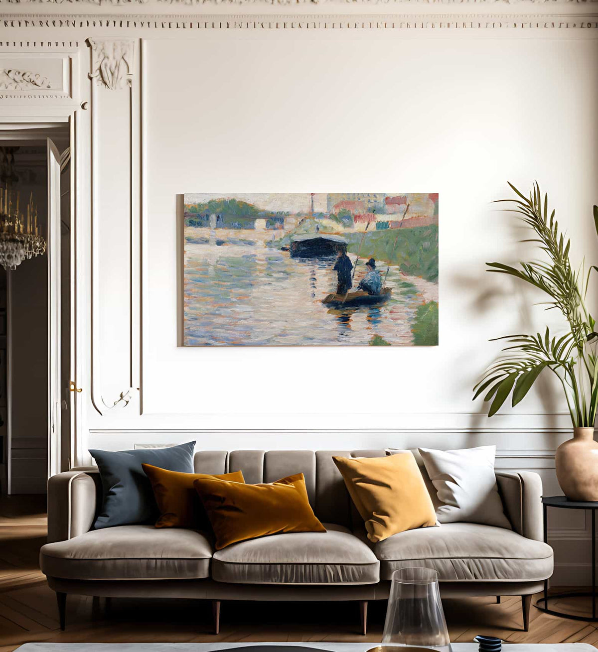 View Of The Seine By Georges Pierre Seurat Fine Art Print