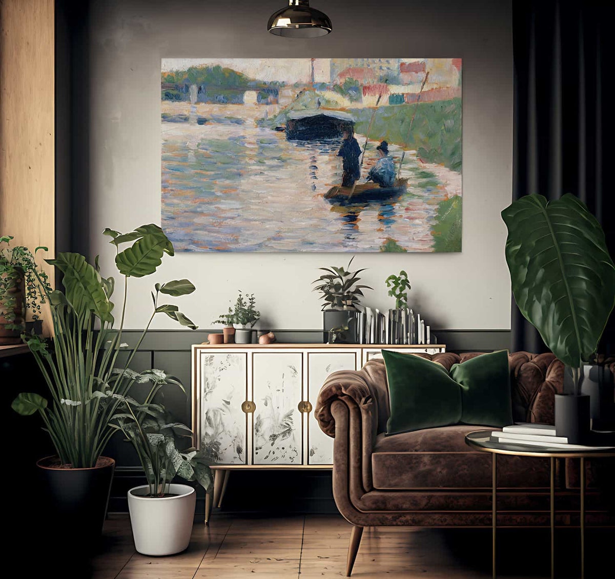 View Of The Seine By Georges Pierre Seurat Fine Art Print