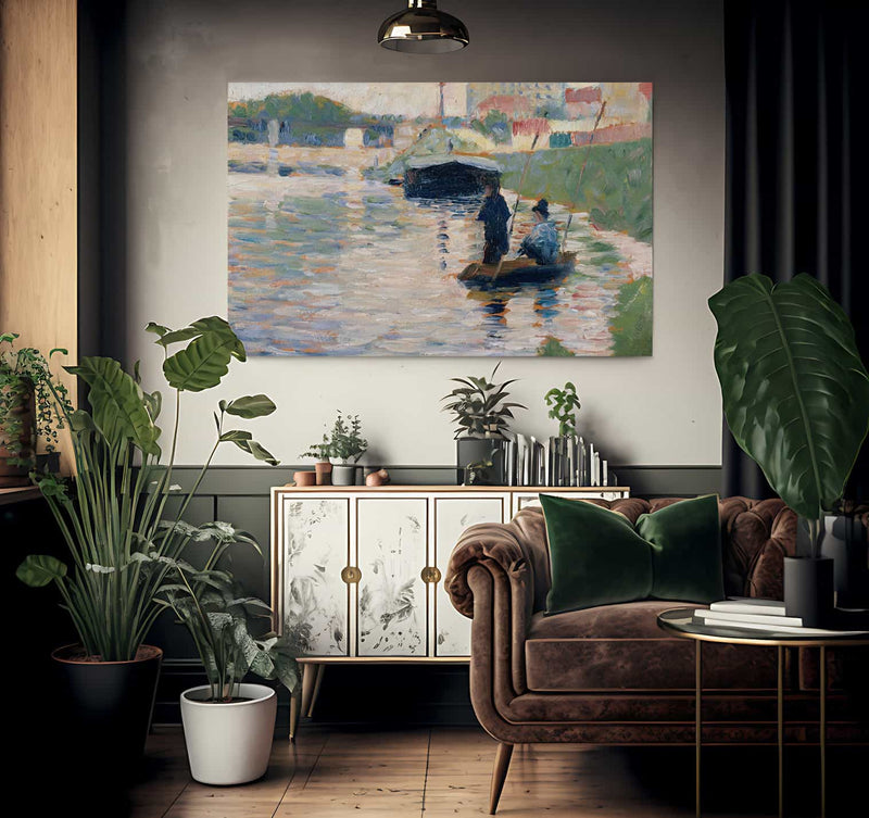 View Of The Seine By Georges Pierre Seurat Fine Art Print