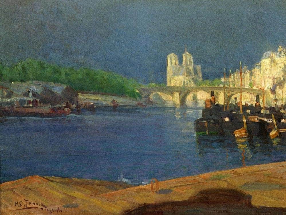 View Of The Seine Looking Toward Notre Dame By Henry Ossawa Tanner Fine Art Print