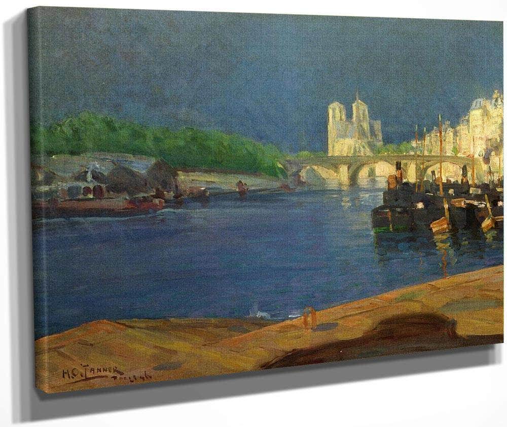 View Of The Seine Looking Toward Notre Dame By Henry Ossawa Tanner Fine Art Print