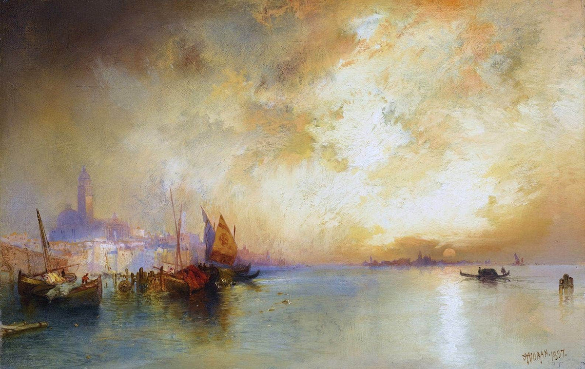 View Of Venice Painting Thomas Moran Canvas Art Fine Art Print