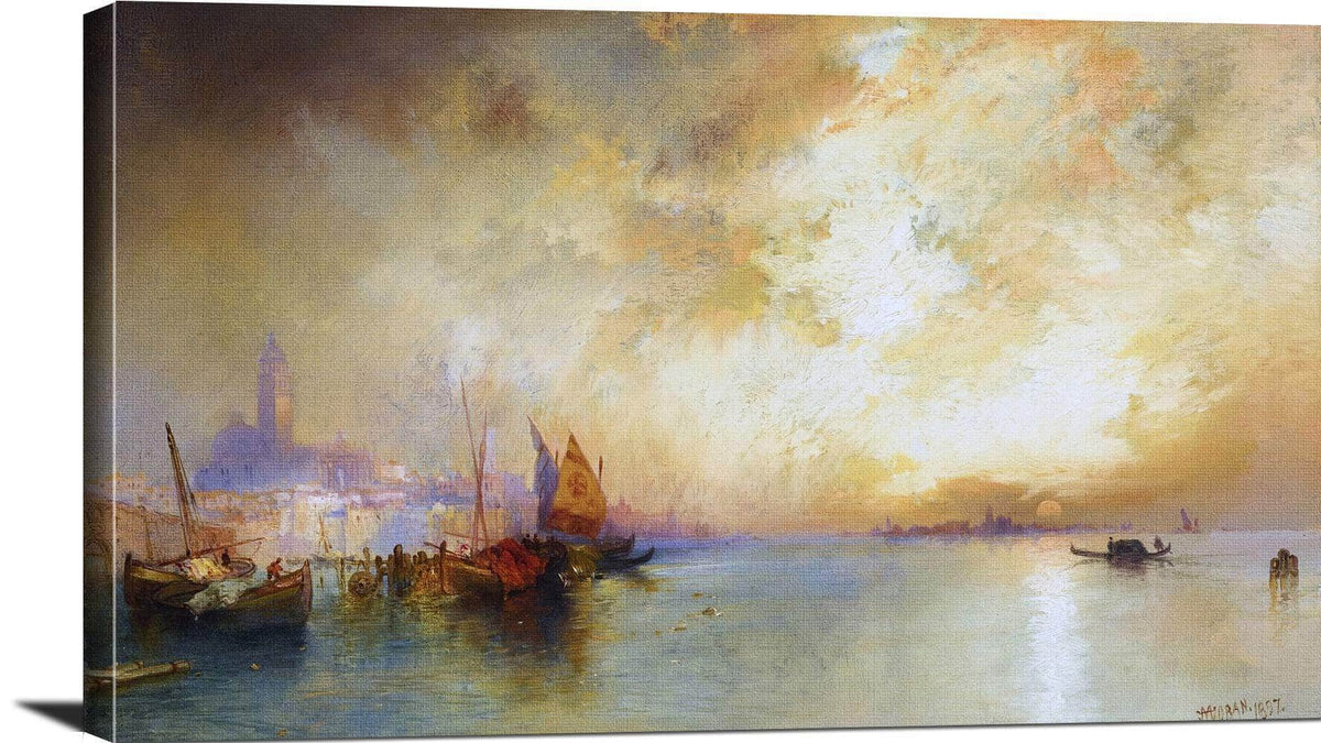 View Of Venice Painting Thomas Moran Canvas Art Fine Art Print