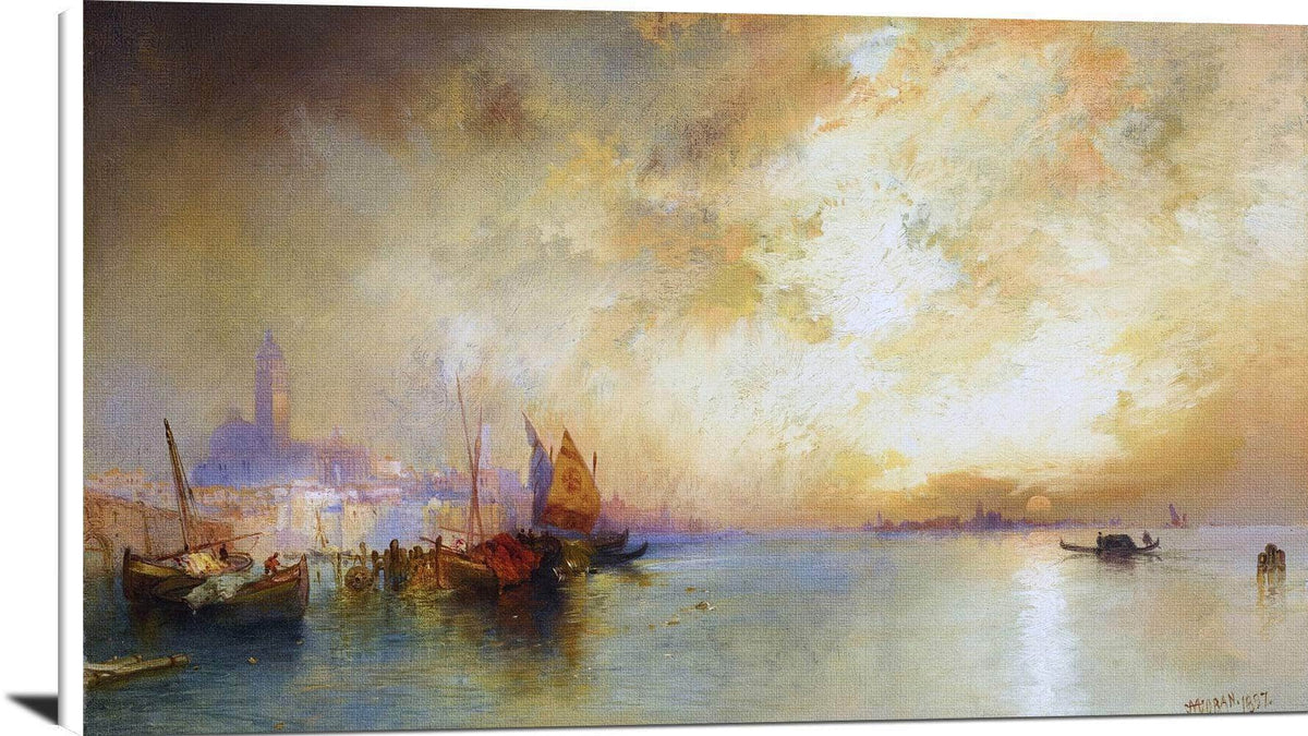 View Of Venice Painting Thomas Moran Canvas Art Fine Art Print