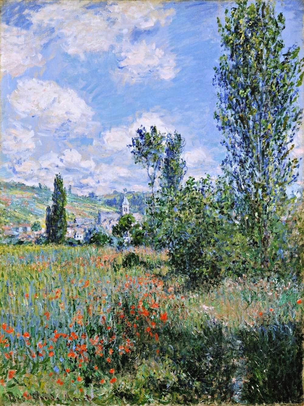 View Of Vetheuil Painting Claude Monet Canvas Art Fine Art Print