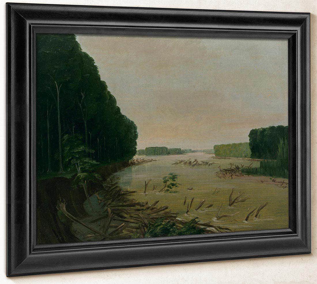 View On The Missouri, Alluvial Banks Falling In, 600 Miles Above St. Louis By George Catlin Fine Art Print
