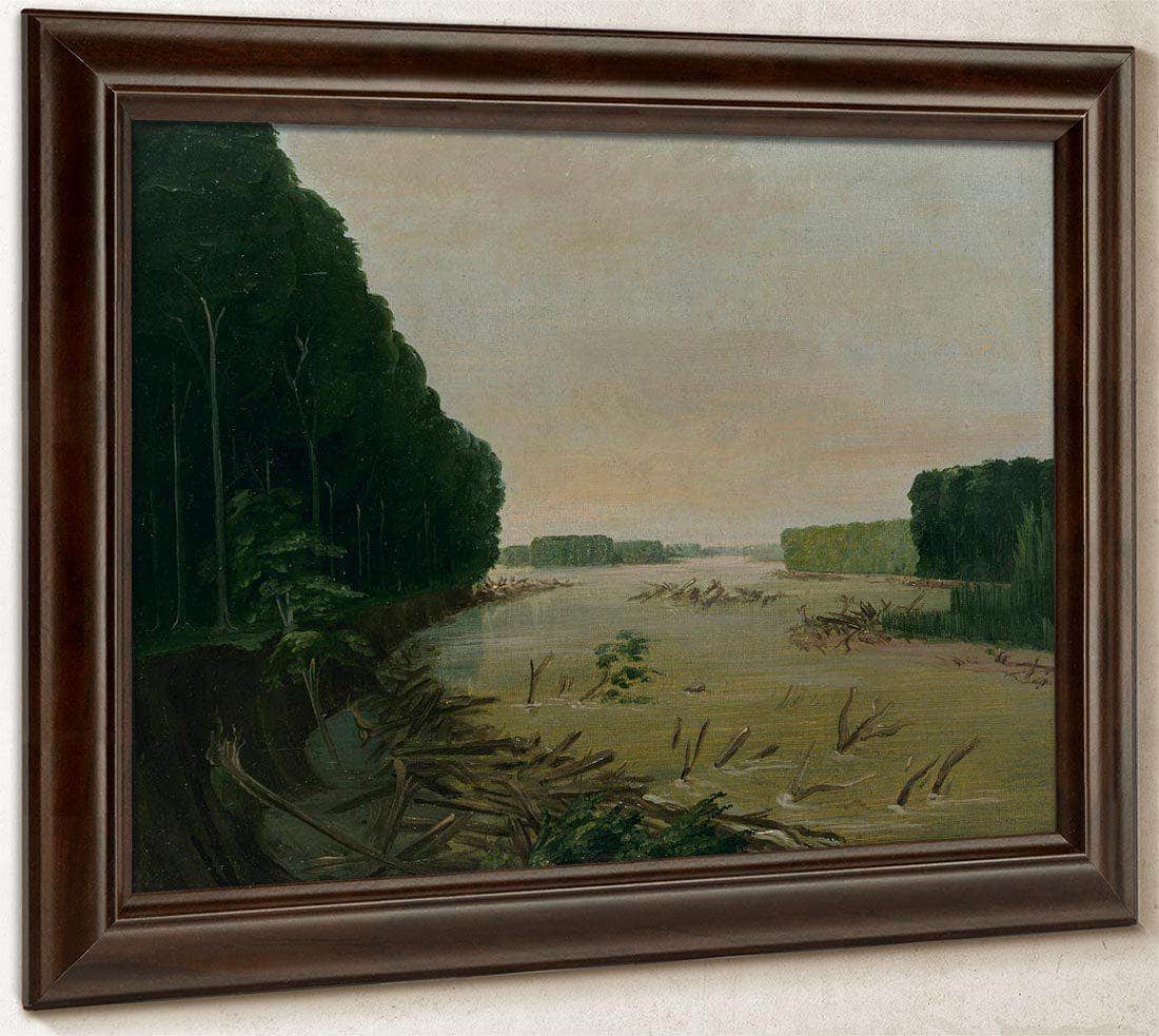 View On The Missouri, Alluvial Banks Falling In, 600 Miles Above St. Louis By George Catlin Fine Art Print