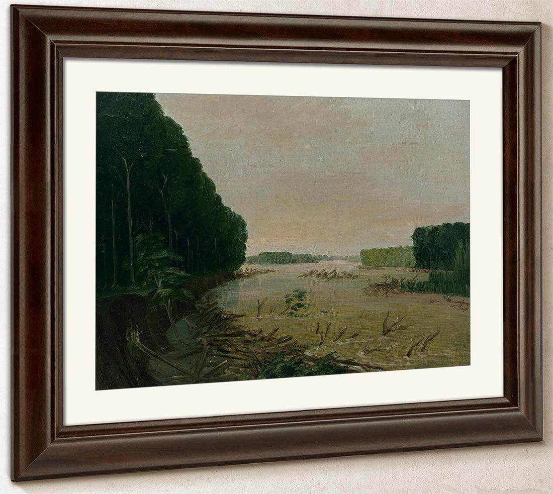 View On The Missouri, Alluvial Banks Falling In, 600 Miles Above St. Louis By George Catlin Fine Art Print