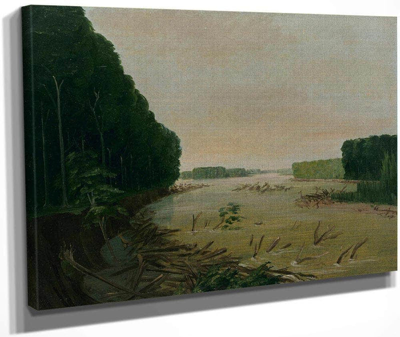 View On The Missouri, Alluvial Banks Falling In, 600 Miles Above St. Louis By George Catlin Fine Art Print