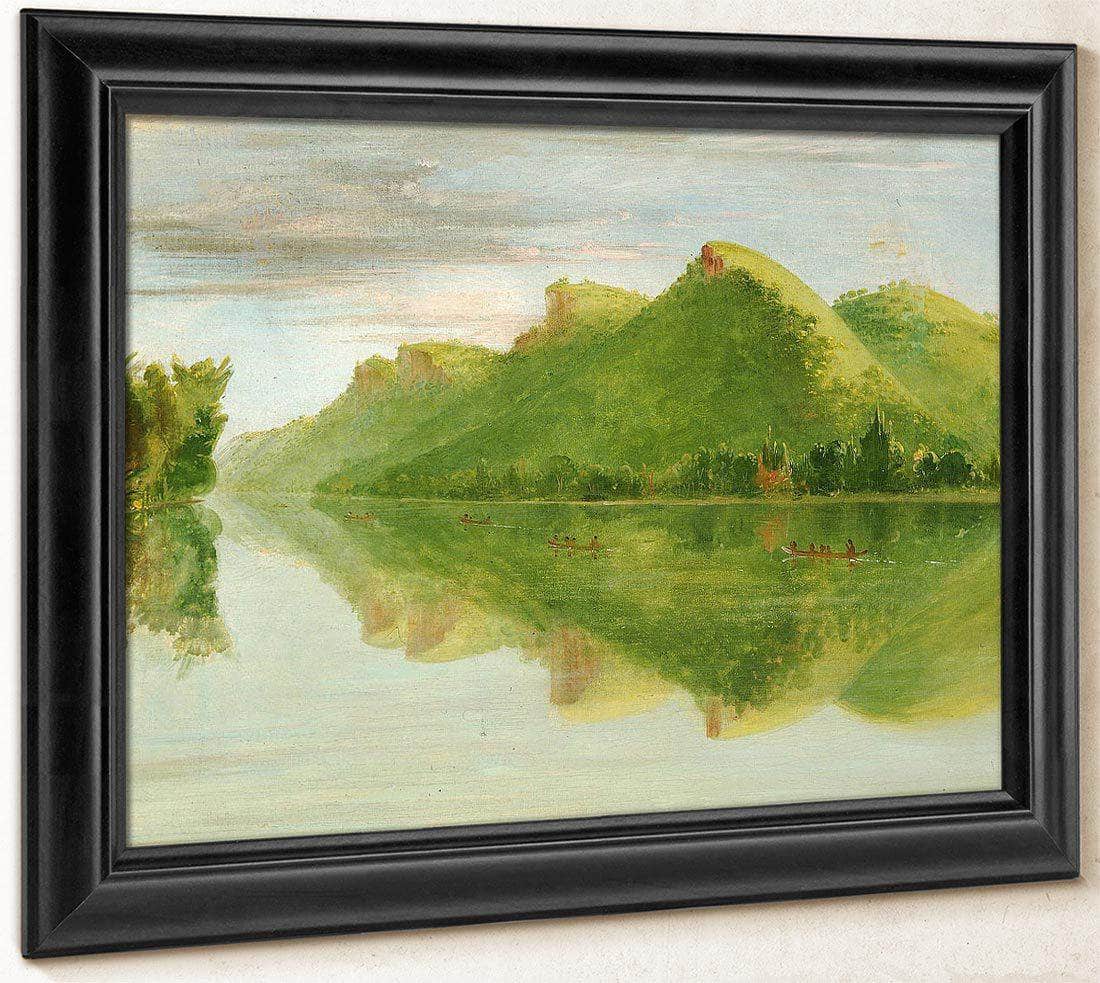 View On The Upper Mississippi, Beautiful Prairie Bluffs By George Catlin Fine Art Print