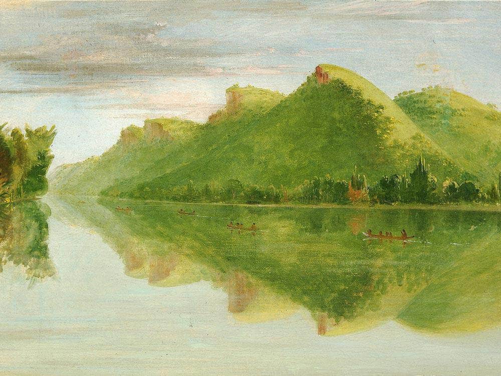 View On The Upper Mississippi, Beautiful Prairie Bluffs By George Catlin Fine Art Print
