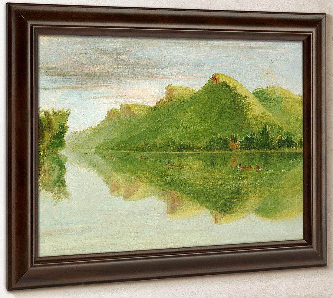 View On The Upper Mississippi, Beautiful Prairie Bluffs By George Catlin Fine Art Print