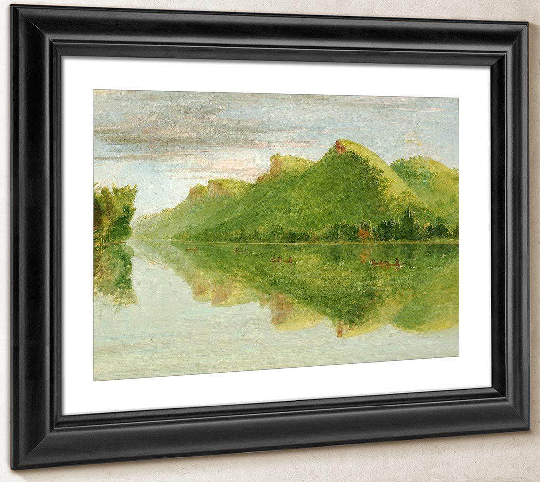 View On The Upper Mississippi, Beautiful Prairie Bluffs By George Catlin Fine Art Print