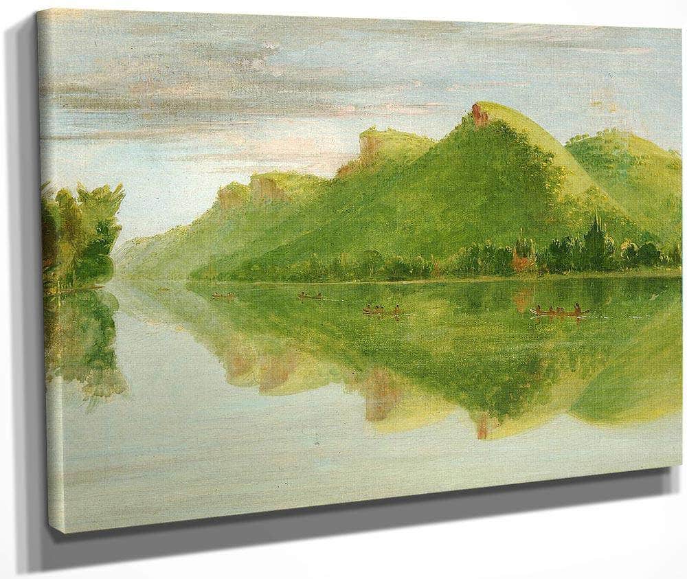 View On The Upper Mississippi, Beautiful Prairie Bluffs By George Catlin Fine Art Print