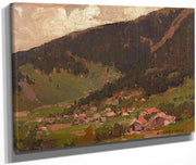 Village At The Base Of The Mountain By Edgar Payne Fine Art Print