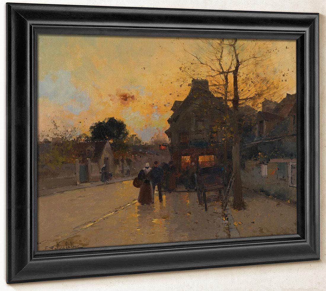 Village Un Soir Dautomne By Eugene Galien Laloue Fine Art Print