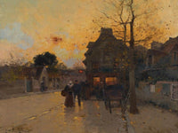 Village Un Soir Dautomne By Eugene Galien Laloue Fine Art Print