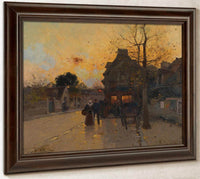 Village Un Soir Dautomne By Eugene Galien Laloue Fine Art Print