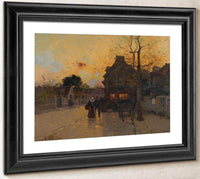 Village Un Soir Dautomne By Eugene Galien Laloue Fine Art Print