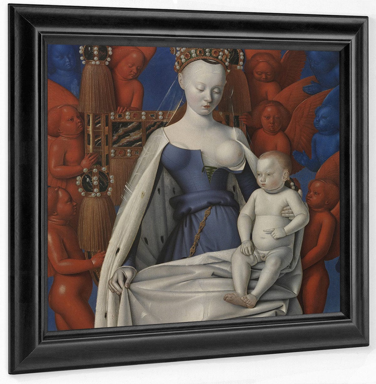 Virgin And Child Surrounded By Angels By Jean Fouquet Fine Art Print