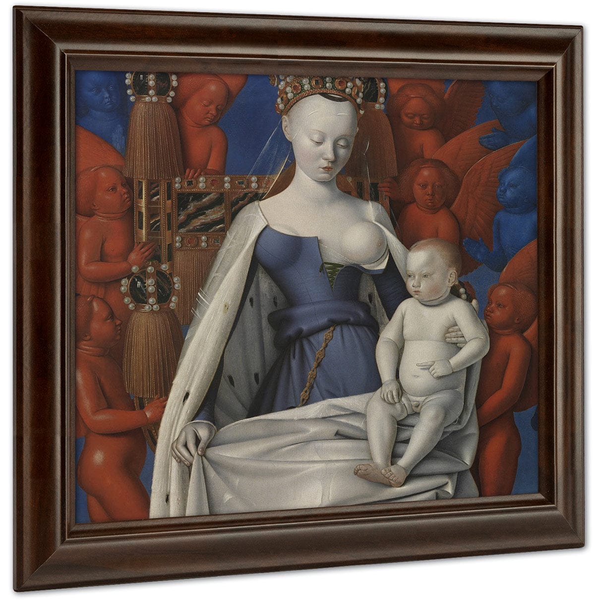 Virgin And Child Surrounded By Angels By Jean Fouquet Fine Art Print