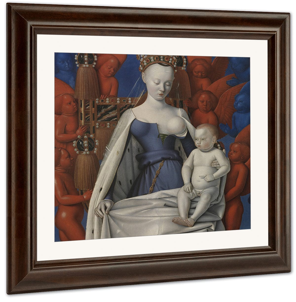 Virgin And Child Surrounded By Angels By Jean Fouquet Fine Art Print