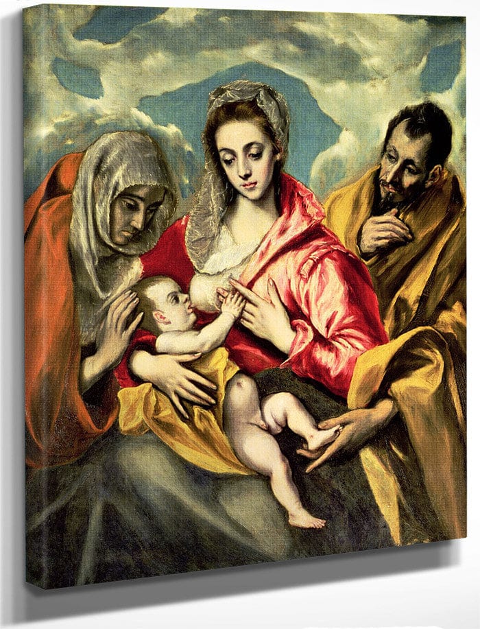 Virgin And Child With Ss. Anne And Joseph 1587 96 By El Greco Fine Art Print